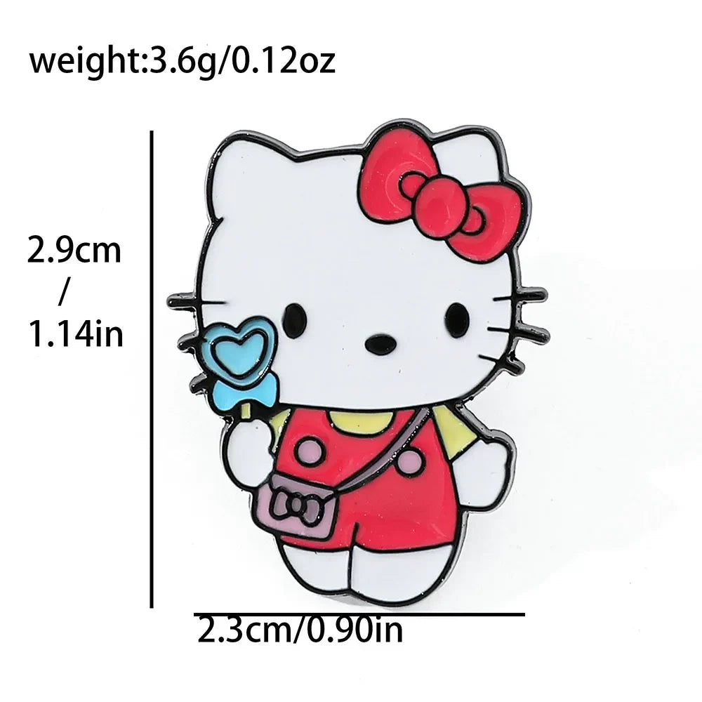 5 Pcs Cute Cartoon Soft Kawaii Cat Brooch Set Metal Badge Alloy Pin Accessory