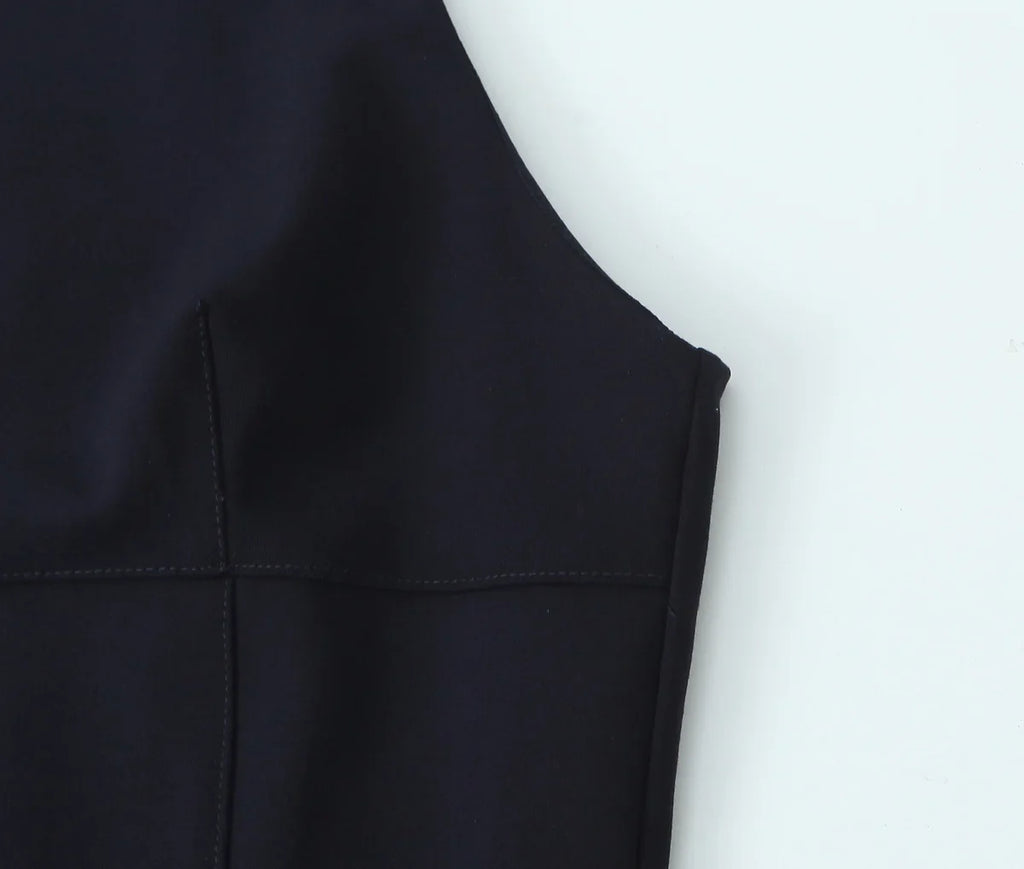 Chic Side Strap Decor Mini Dress For Women Autumn Winter