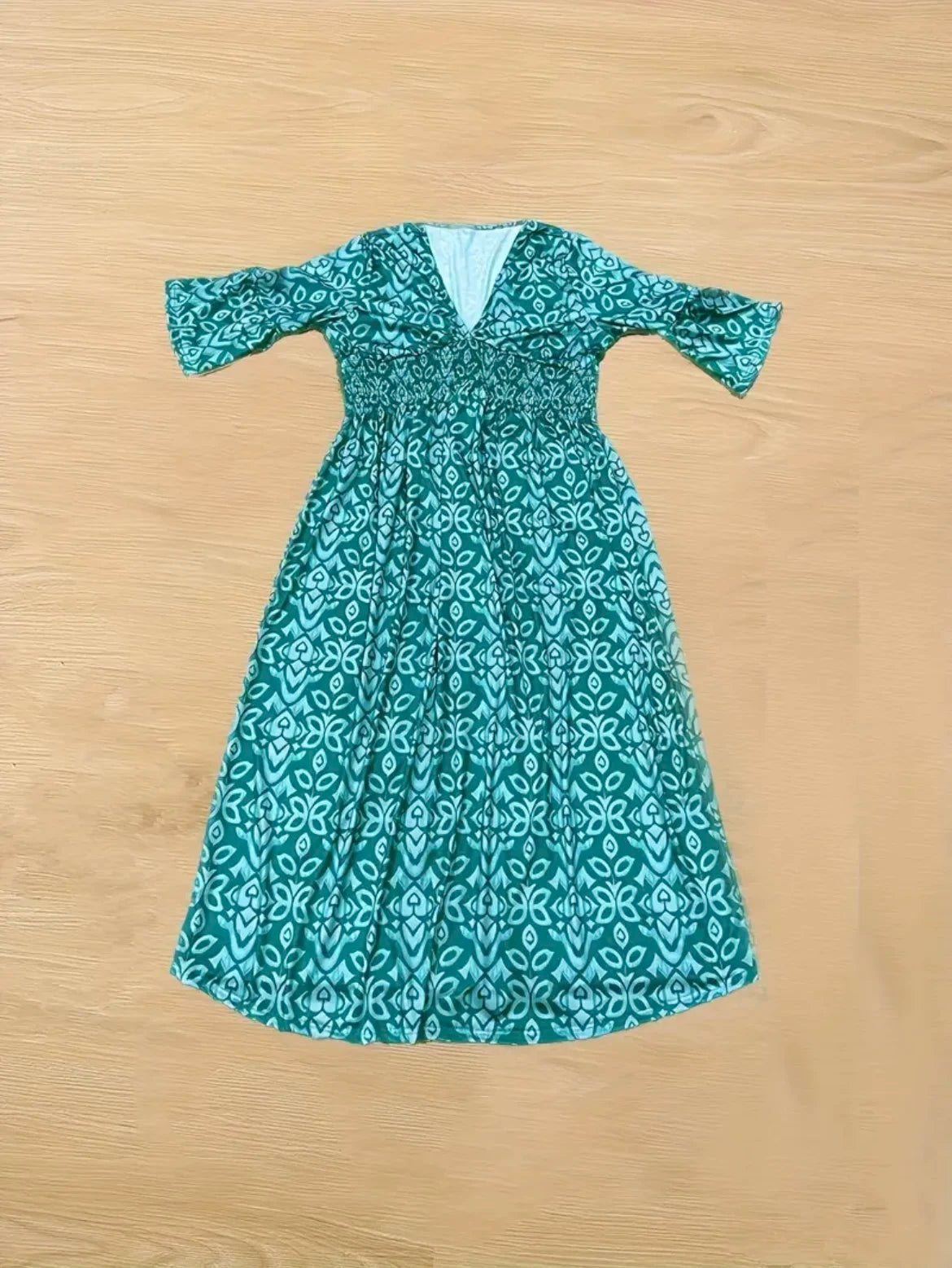 Bohemian Floral Wrap Dress Women V Neck Summer Casual