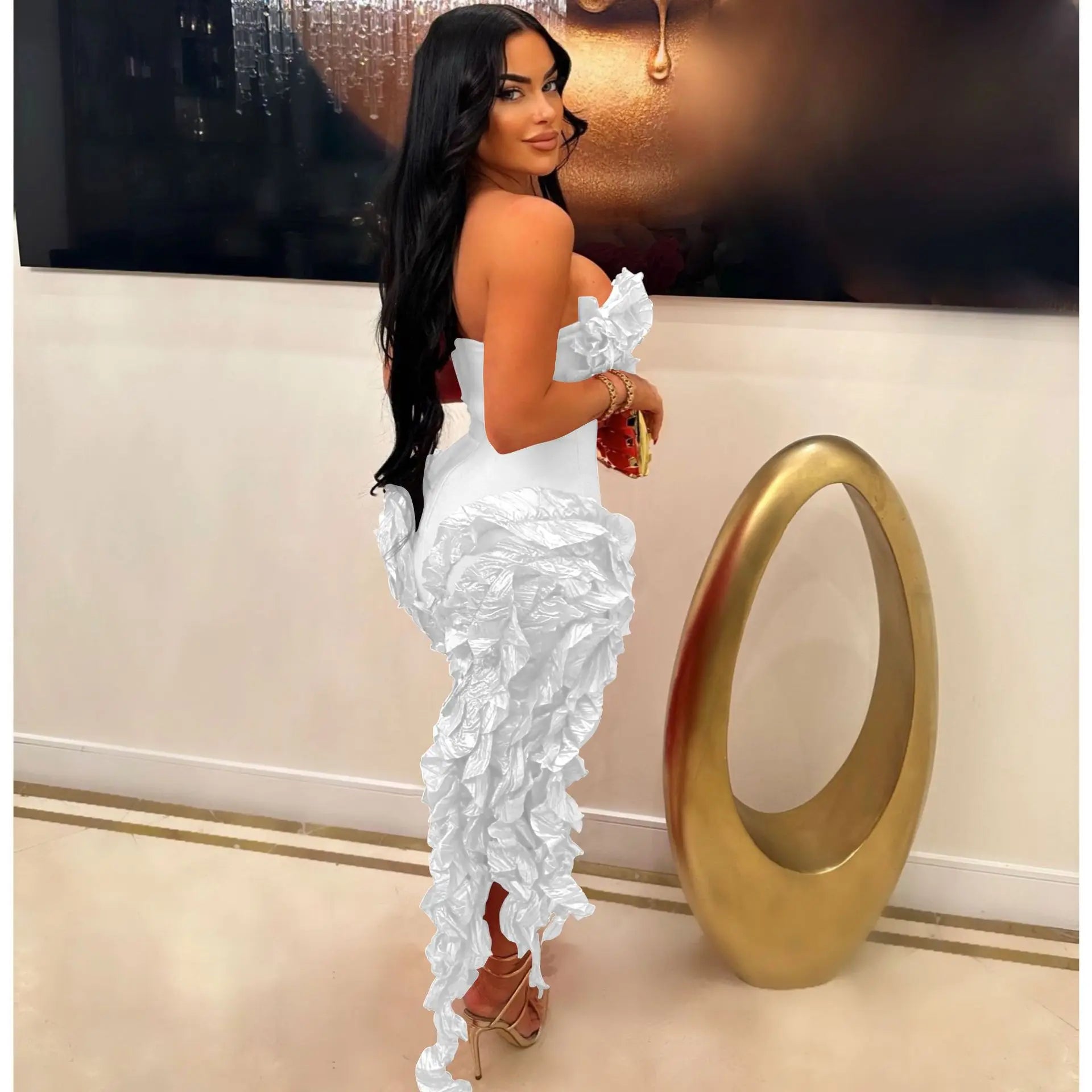 Backless V Neck Mini Dress For Women Summer Clubwear