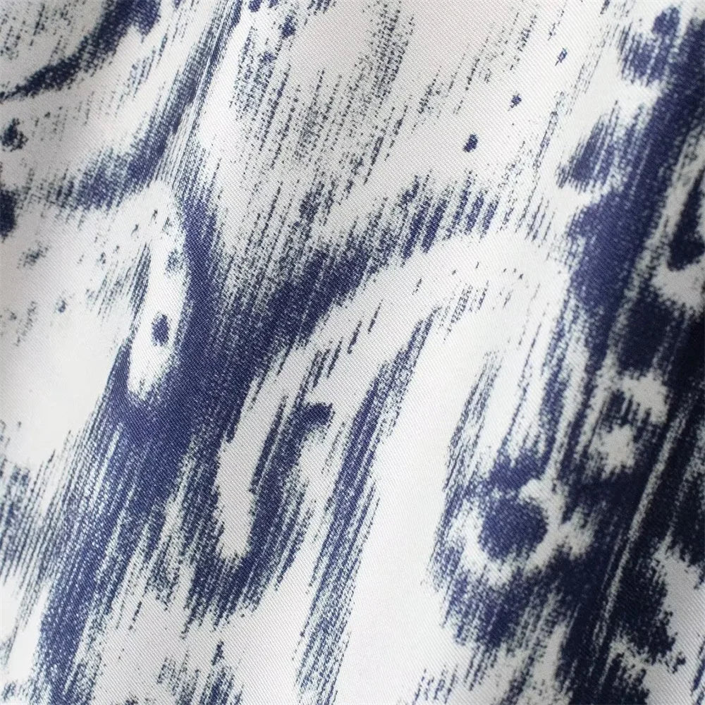 Niche Western Style Printed Shirt and High Waisted Pants Set for Fashionable Autumn Looks