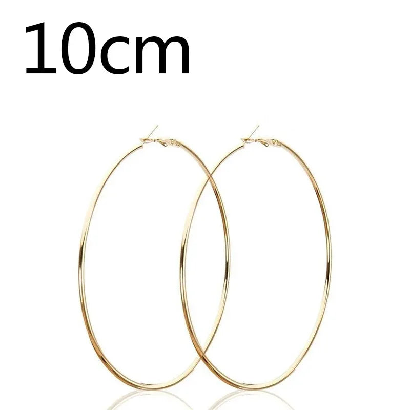 30-100mm Small Big Circle Hoop Earrings for Women and Men in Stainless Steel Fashion Jewelry
