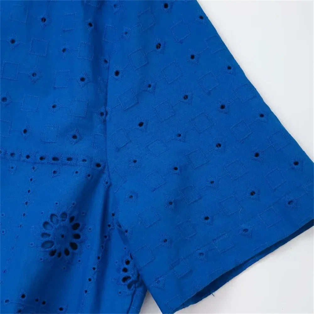 Solid Color Shirt Dress With Belt and Collar Buckle