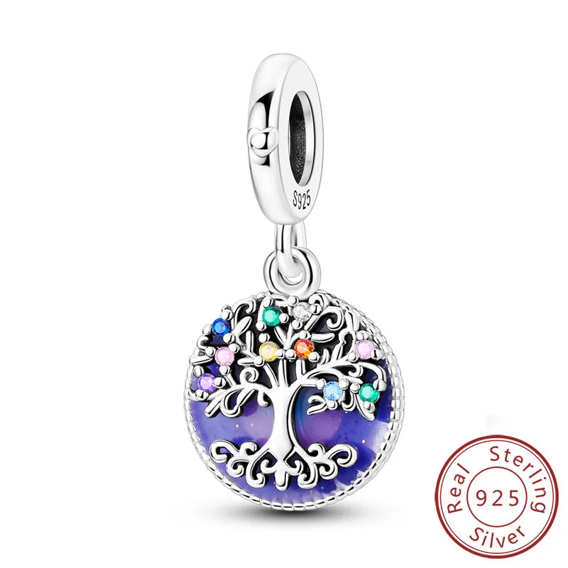 925 Sterling Silver Forever Love Heart Charms Beads for Sister Family Bracelet Jewelry Gifts