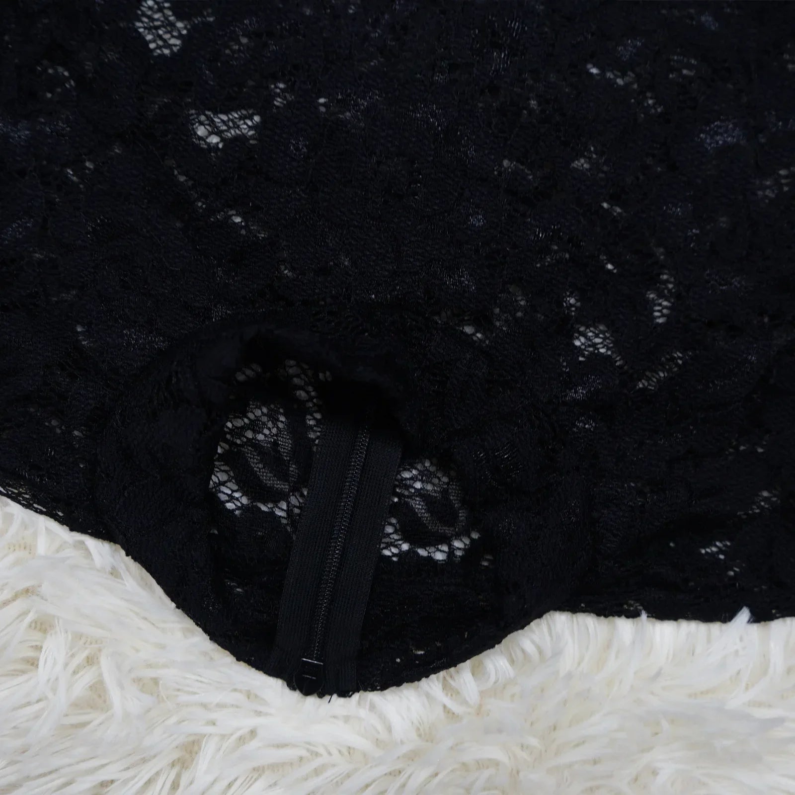 Sexy Sheer Floral Lace Jumpsuit with Overlay Skirt Stretchy Skinny One Piece Romper for Nightclub Party Women Clubwear