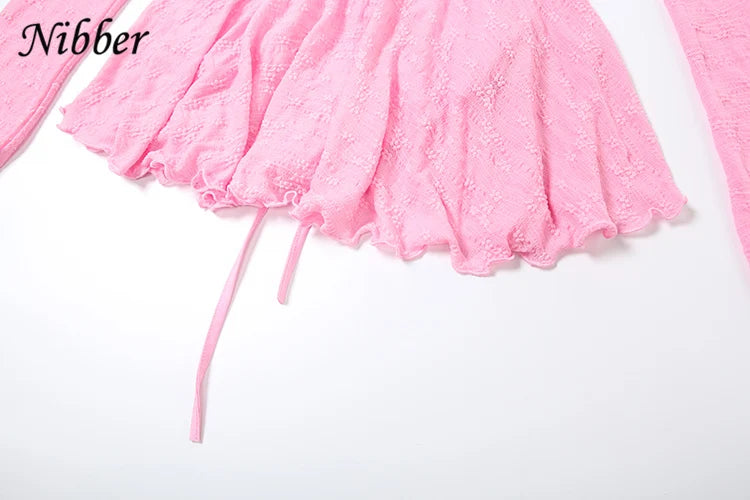 Backless Bandage Dress Hollow Neck Lace Mini Bodycon