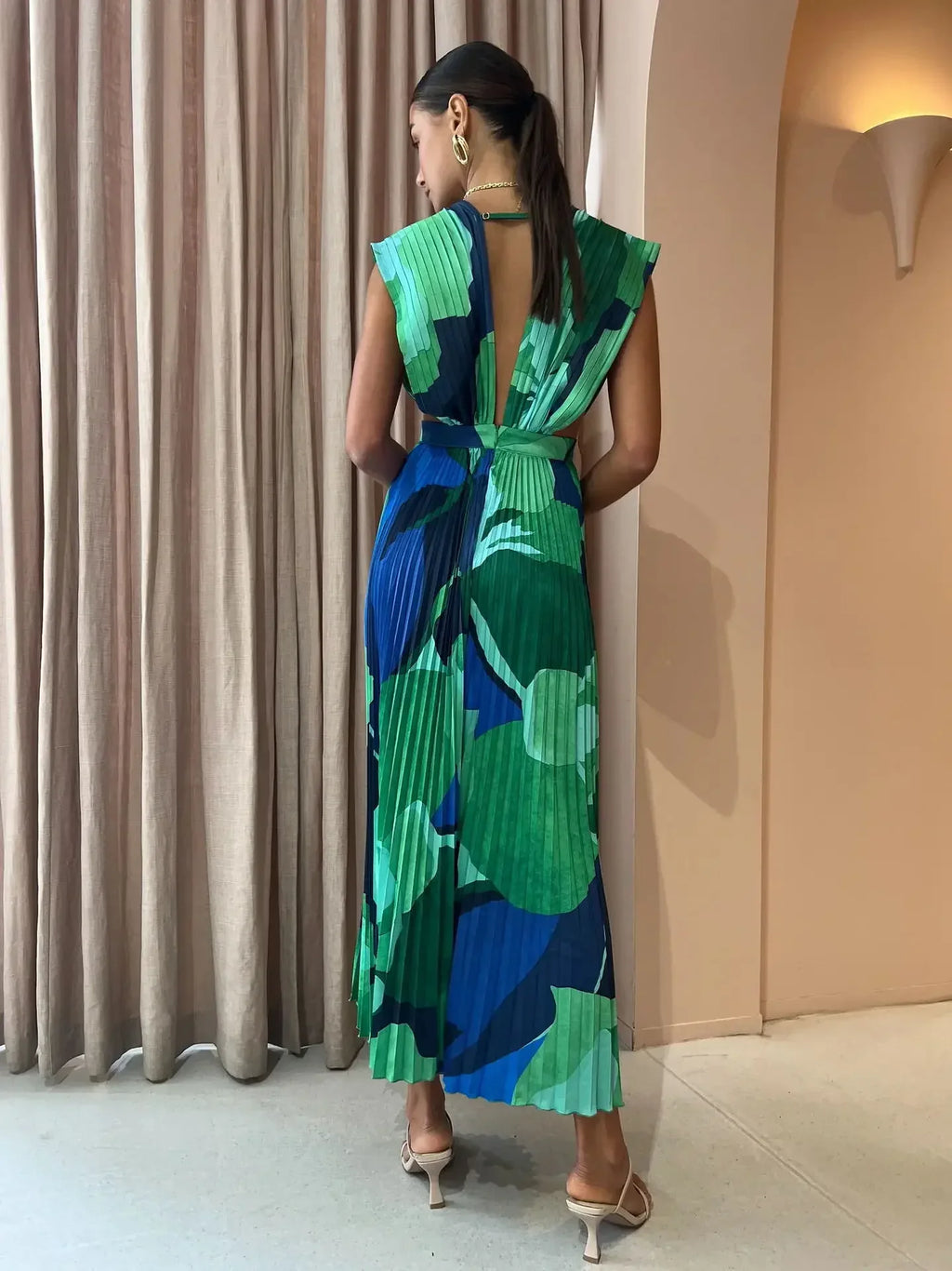 Pleated Sleeveless Casual Dress For Women Summer Vacation