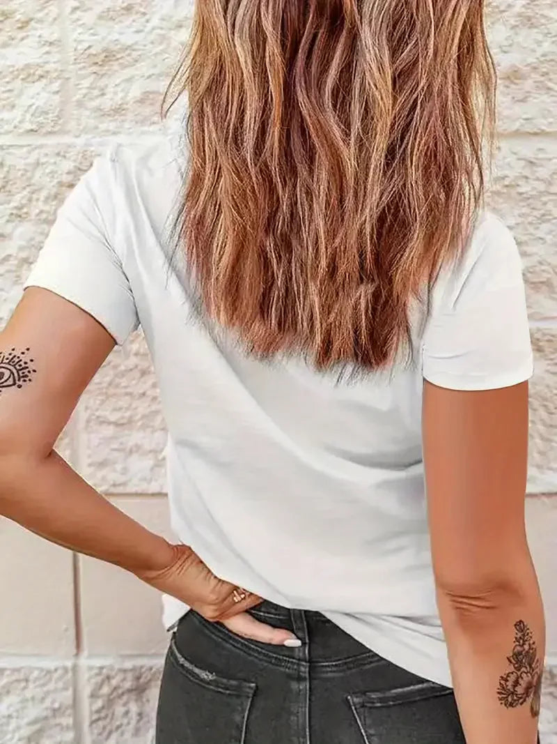 Country Music T-Shirt Short Sleeve Crew Neck Casual Top for Women Comfortable Retro Design