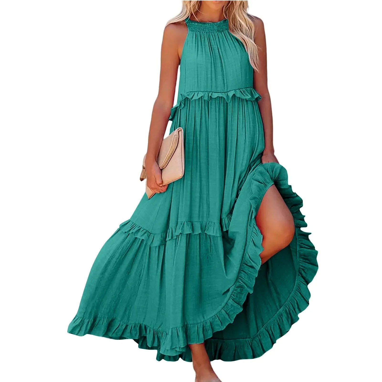 Women Summer Maxi Dress Lightweight Beach Swing Dress