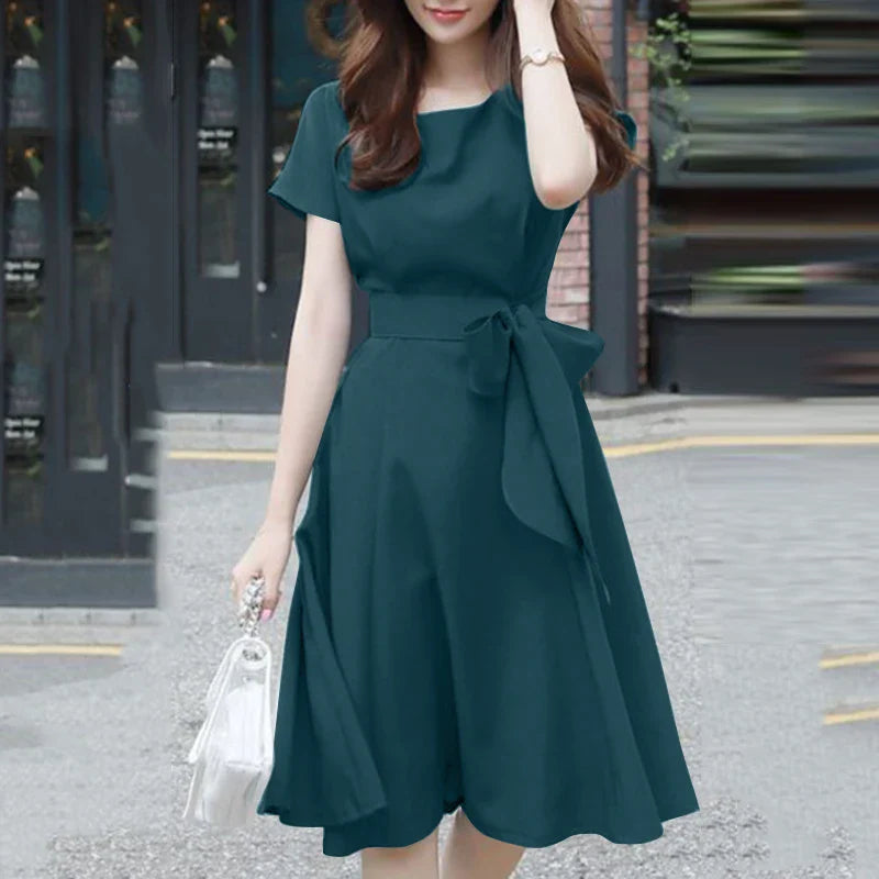 Womens Summer A Line Sundress Knee Length Casual Dress