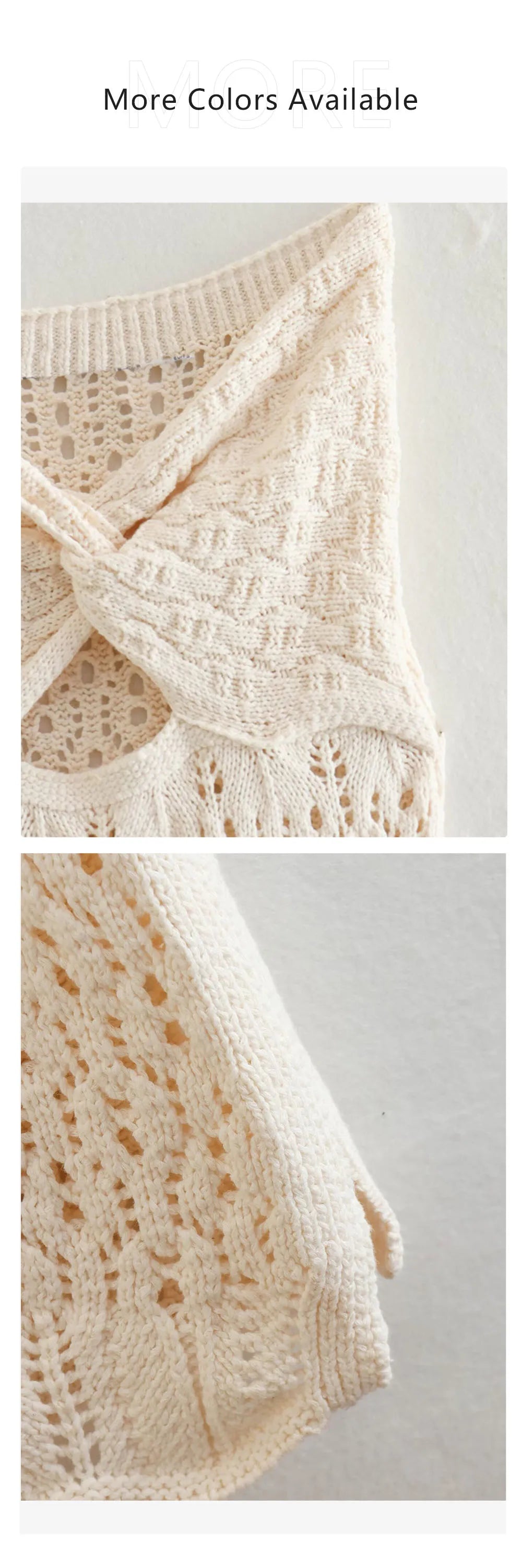 Elegant Women's Open Jacquard Mesh Knitted Summer Dress