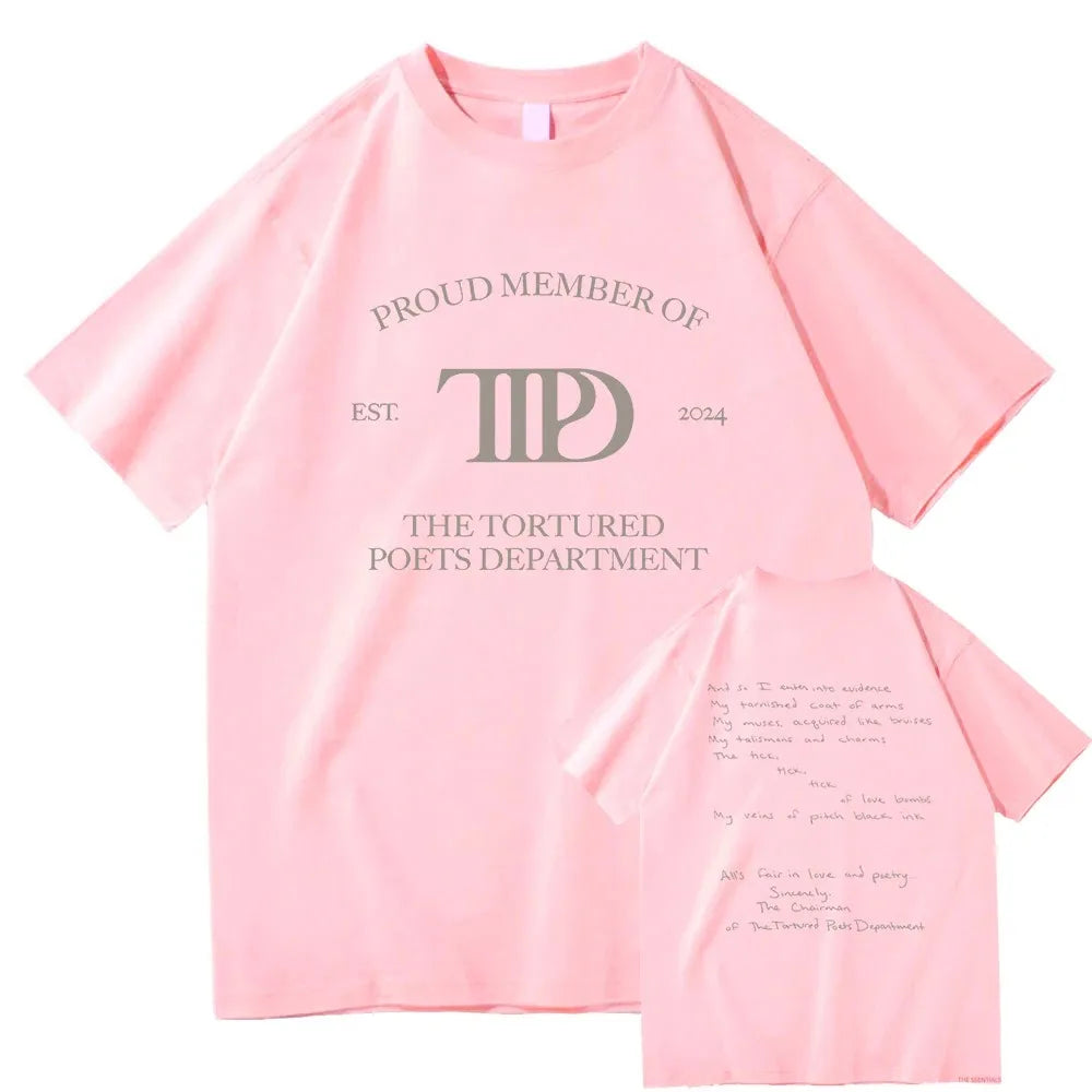 Tortured Poet Department Retro T-Shirt for Women in High-Quality Cotton