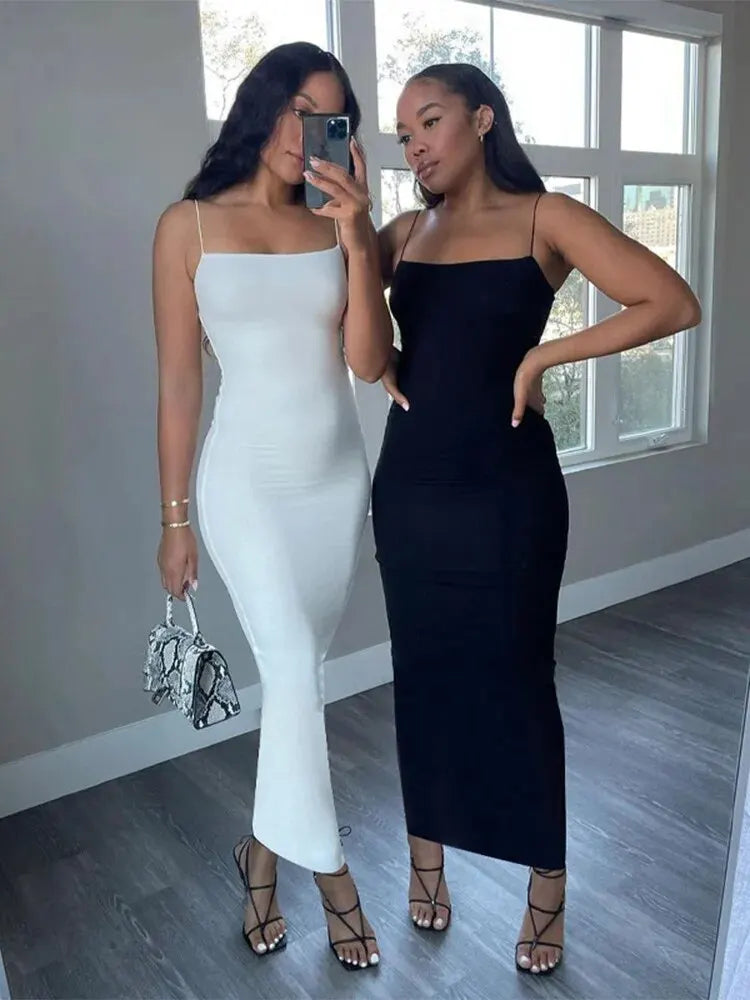 Black Long Bodycon Dress For Women Party Evening Clubwear