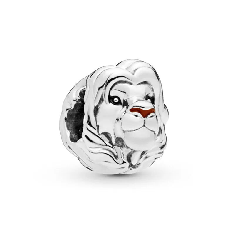 S925 Silver Simba Beads Charms for DIY Bracelet Jewelry Accessories