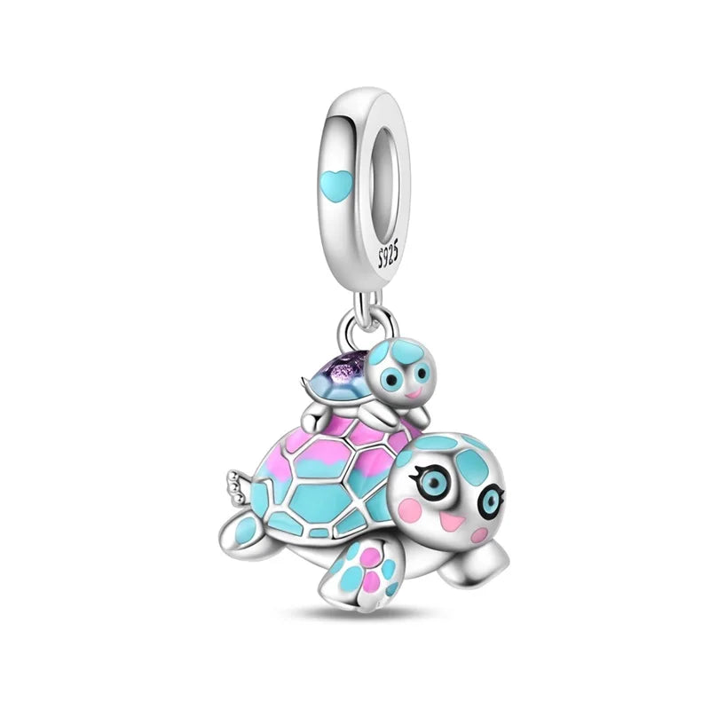 Underwater World 925 Sterling Silver Ocean Animal Pendant for DIY Bracelet or Necklace