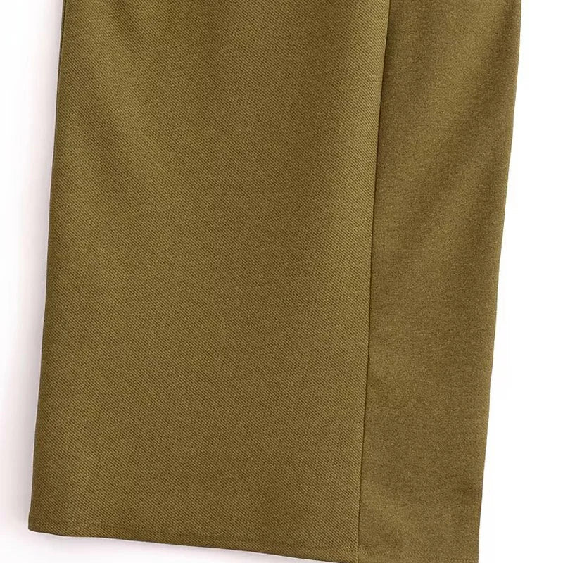 Green Ruffled Sleeveless Midi Dress For Summer Women