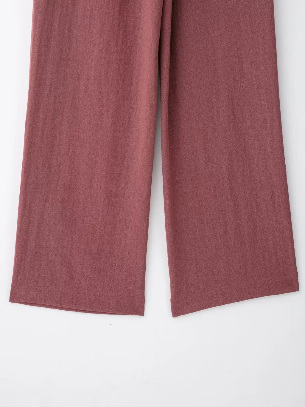 Women's V-Neck Long-Sleeve Side Tie Kimono Top and Elastic Waist Trousers Casual Chic Suit