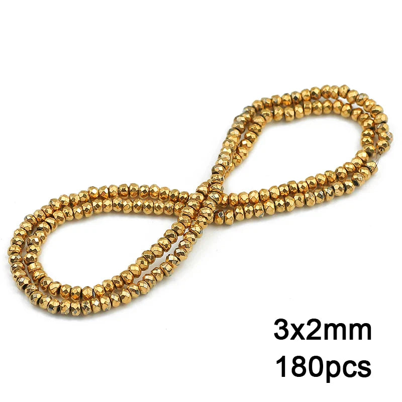 Hematite Natural Stone Gold Plated Loose Beads for DIY Jewelry Making - Star and Heart Shapes
