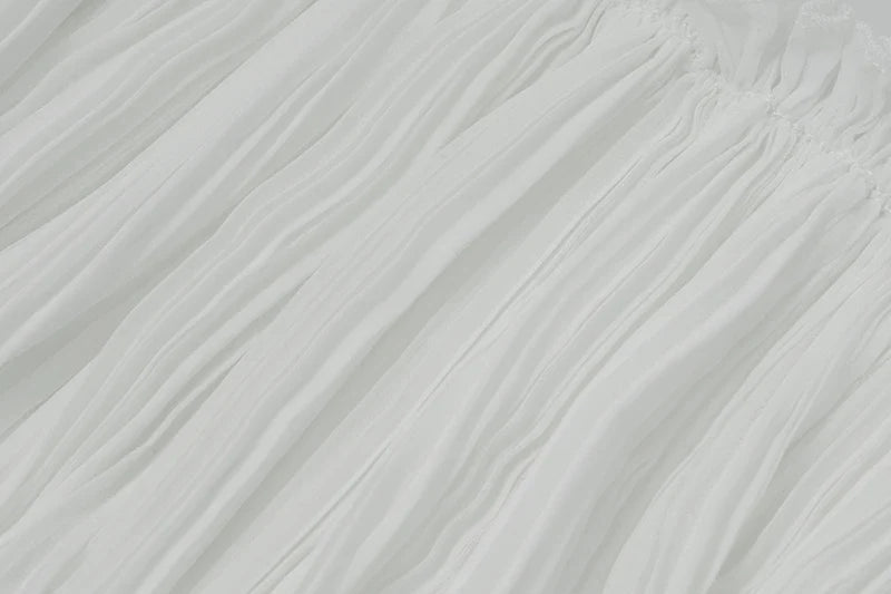 Solid Pearl Embellished Two Piece Set Sleeveless Floral Slim Fit Vest with Pleated Mini Skirt Summer Women's Fashion Ensemble