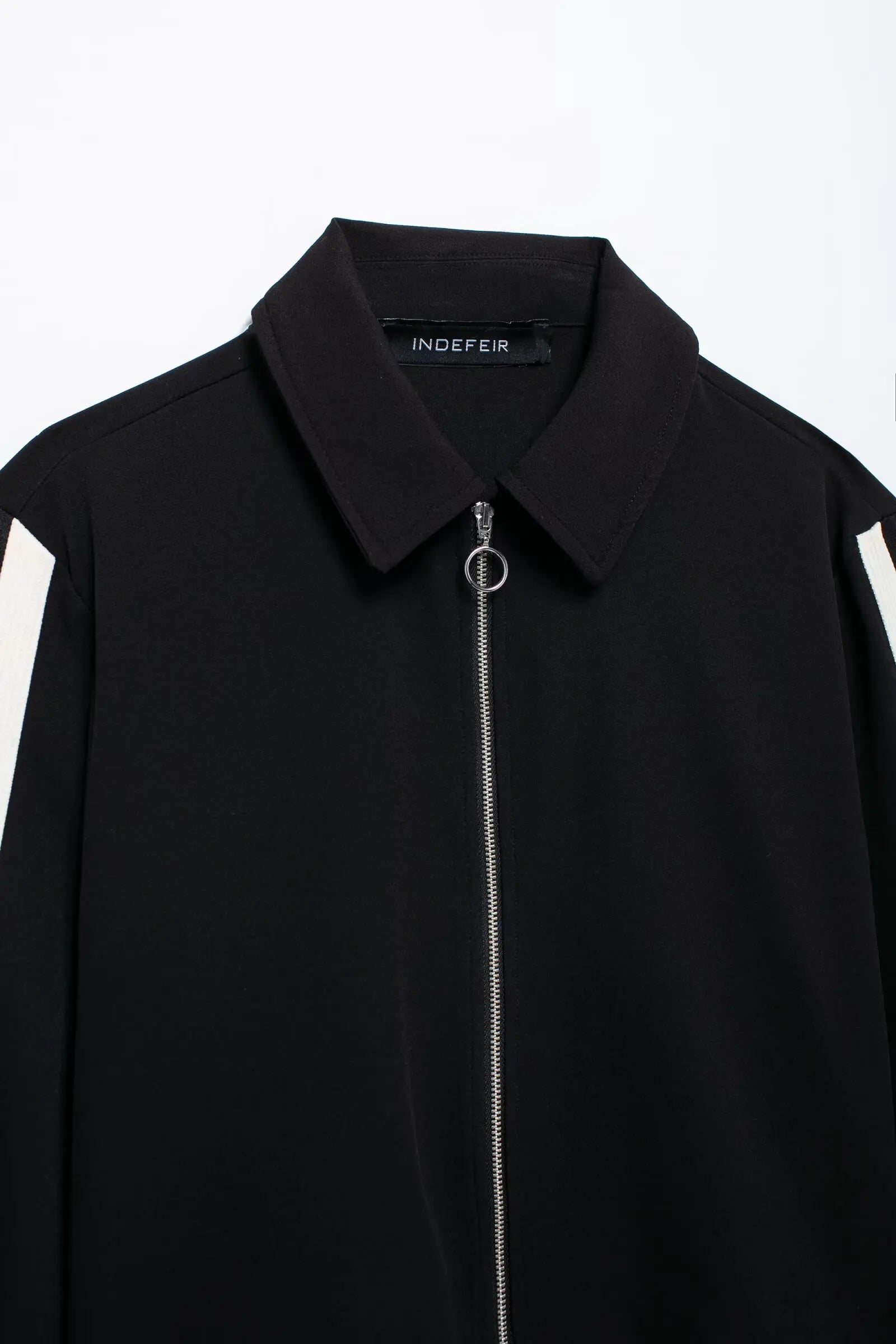 Women's Striped Sports Suit with Long Sleeve Zip Lapel Coat and High Waist Wide Leg Pants Two-Piece Set