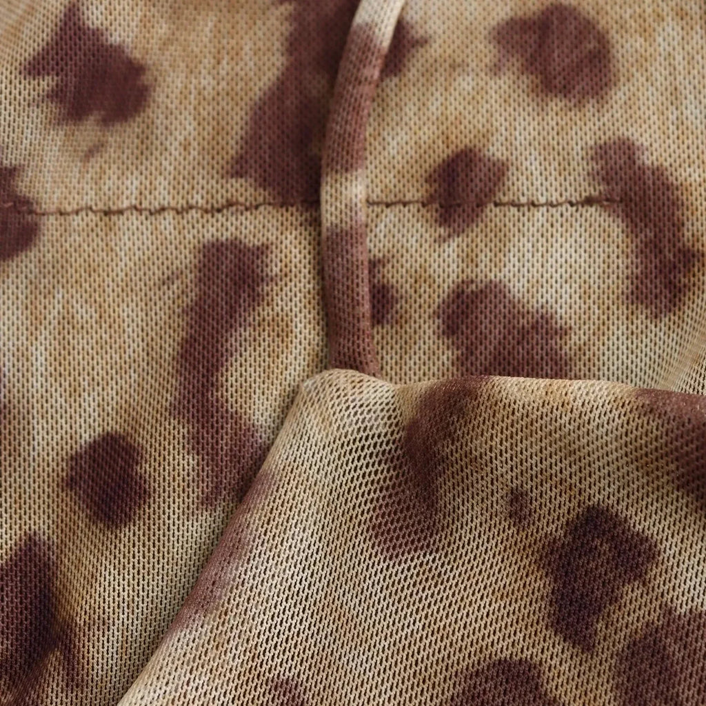 Leopard Zebra Print Tulle Slip Dress Midi Backless Party