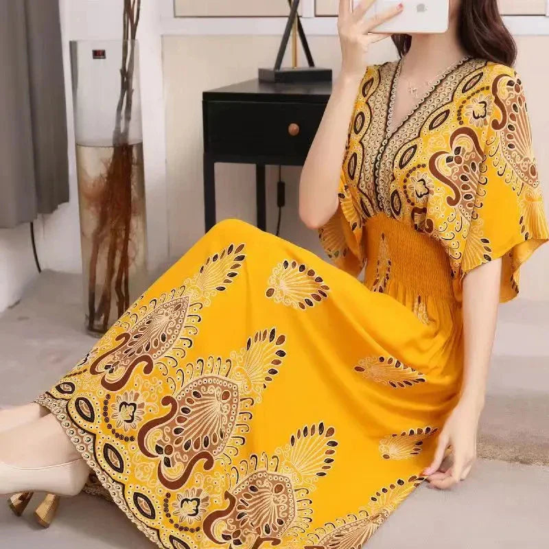 Elegant Floral Print Dress For Women Party Beach Vacation
