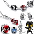 Disney Stitch Minnie Mouse Dangle Charms for Pandora Bracelets Silver Jewelry Making