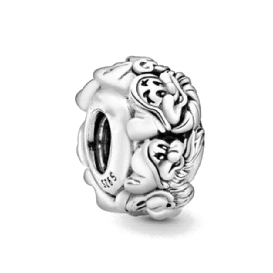 Beauty and the Beast 925 Sterling Silver DIY Charm for 3mm Bracelets with Eternal Rose Design