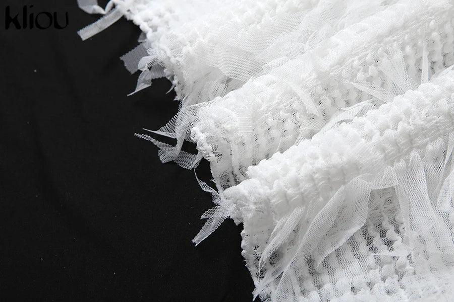 Backless Crochet Maxi Dress With Stand Collar And Pleats