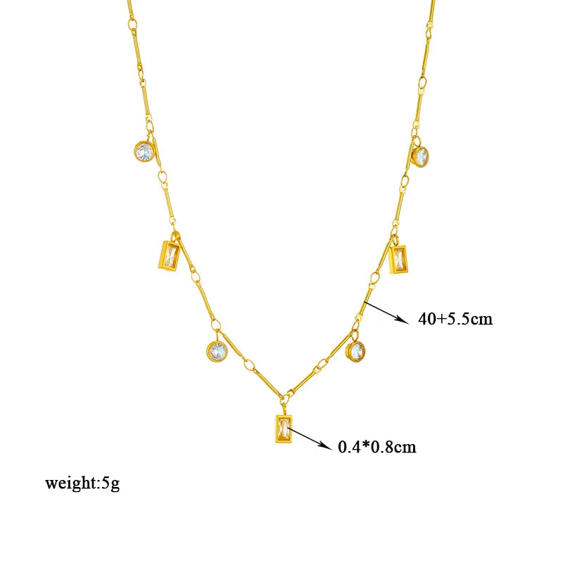 Stainless Steel Butterfly Moon Lock Blue Eyes Pendant Necklace for Women Multilayer Choker Chain Jewelry Gifts