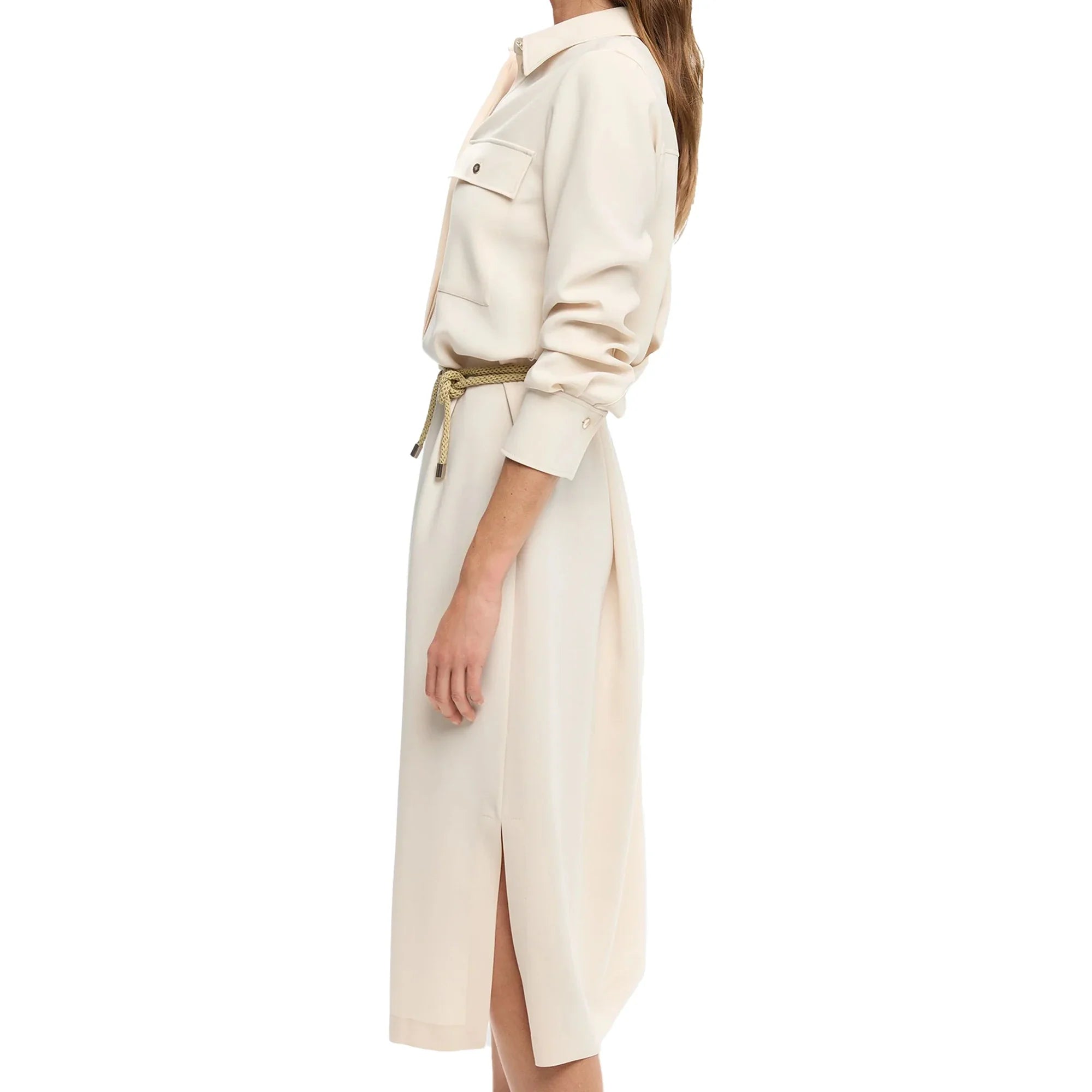 Beige Long Sleeve Dress For Women For Work And Office