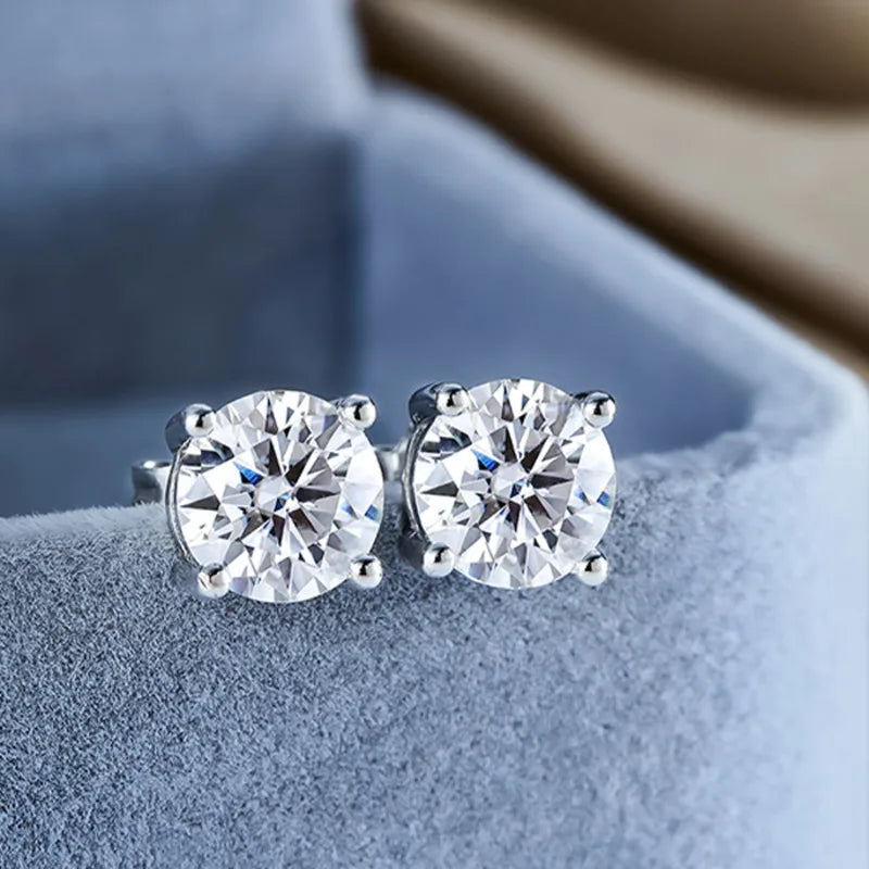 Moissanite Diamond Stud Earrings in S925 Sterling Silver for Women Perfect for Wedding Engagement and Anniversary Gifts