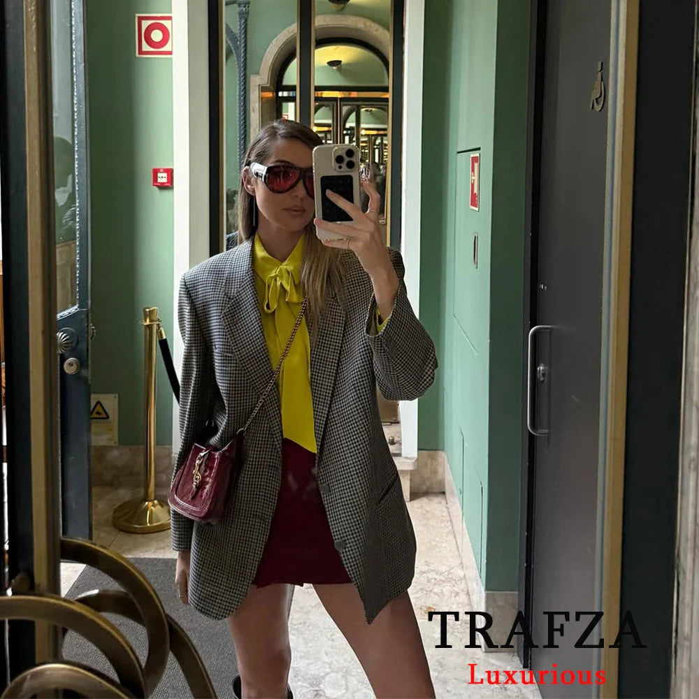 Yellow Chiffon Loose Fit Long Sleeve Shirt for Women with Bow Tie and Button Detail Casual Office Blouse