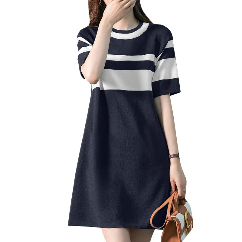 Knee Length Summer Patchwork Sundress Casual For Women