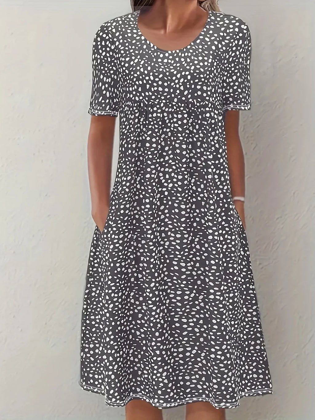 Bohemian Floral Dress for Women Casual Loose Short Sleeve