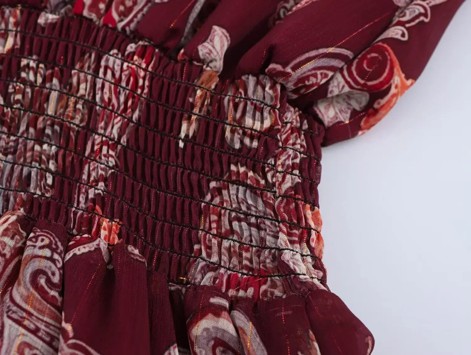 Printed Summer Long Sleeve Midi Dress for Women Chic