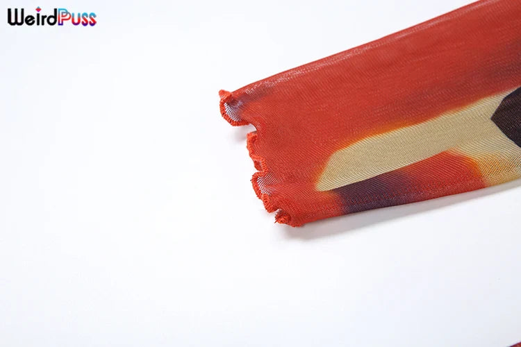 Colorful Print Velvet Bodycon Dress Women Long Sleeve