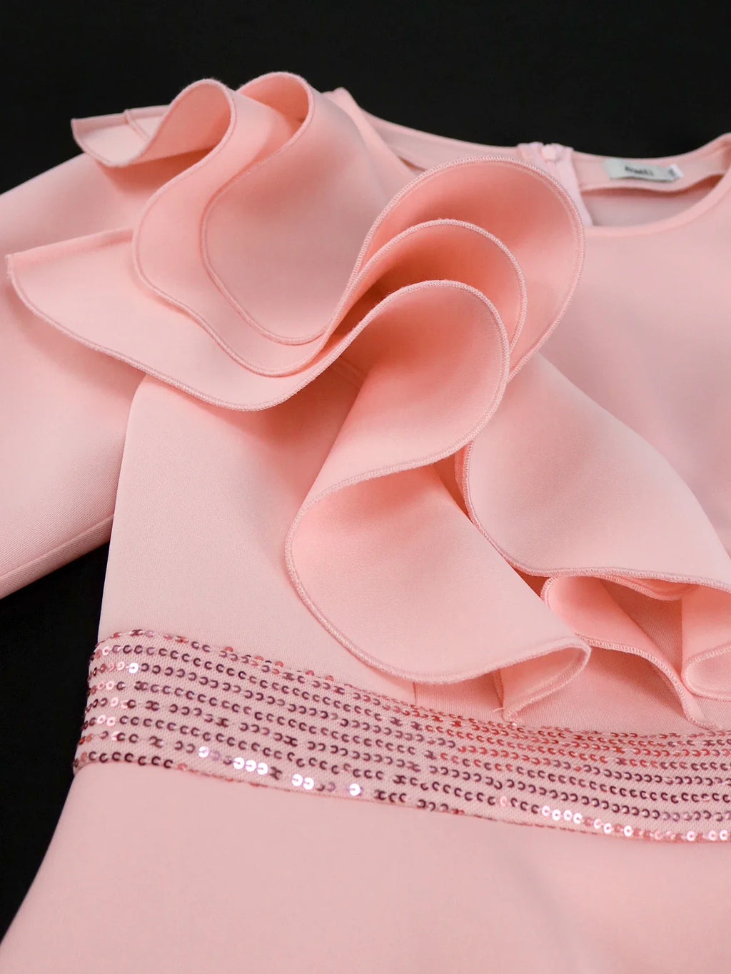 Church Dress for Women Elegant Sequined Long Sleeve Ruffles