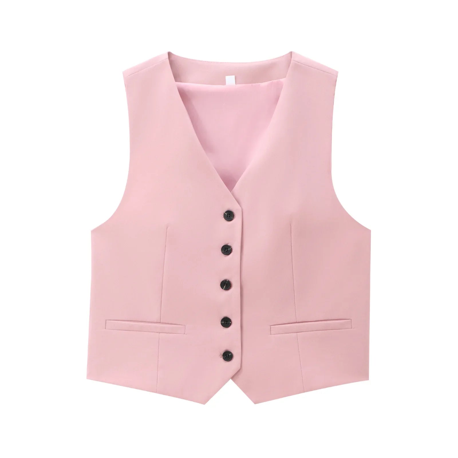 Women Slim-Fit Suit Vest and Trousers Set Vintage V-Neck Sleeveless Chic Summer Outfit