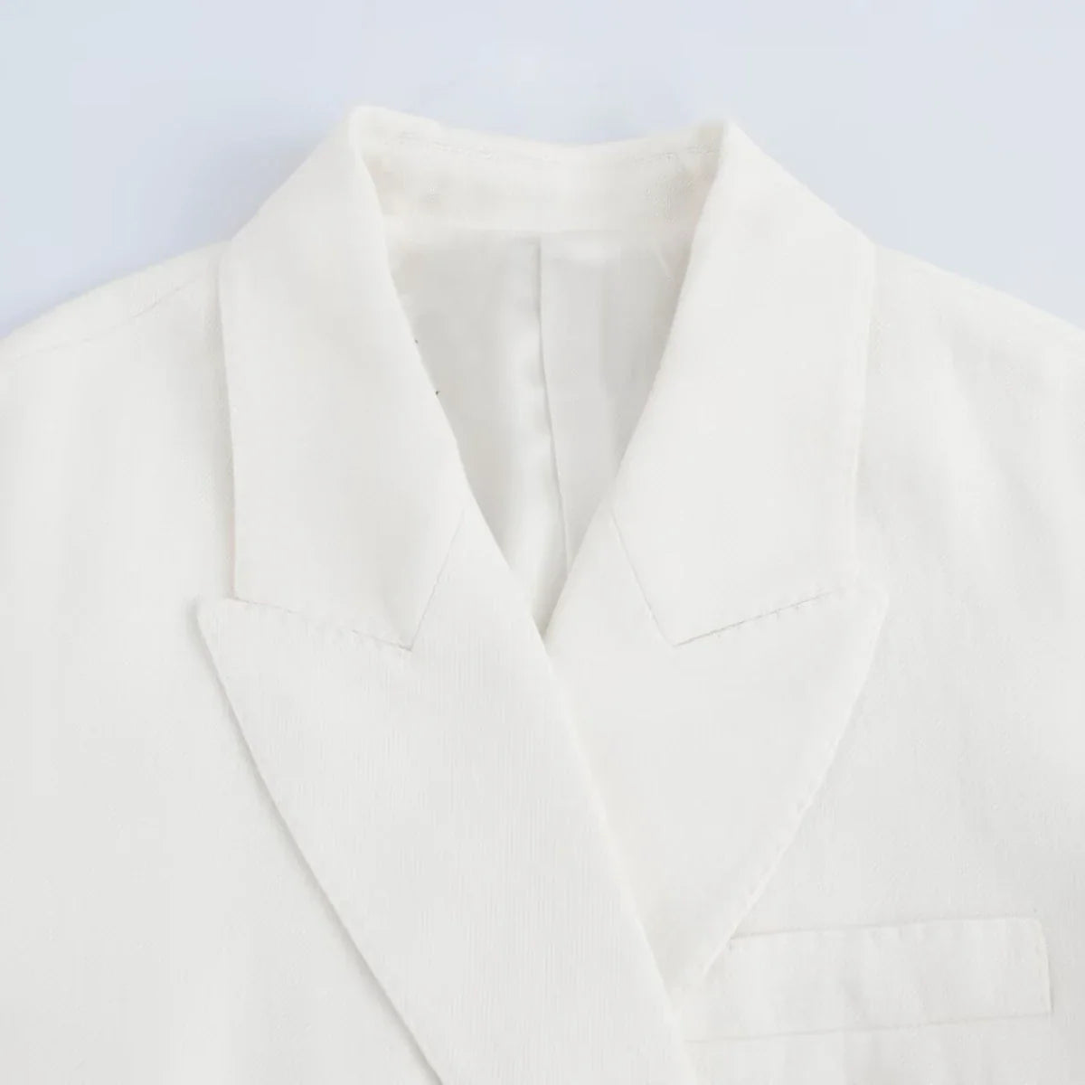 Women's Casual Chic Blended Suit Jacket and Straight Trousers Set for Spring and Summer