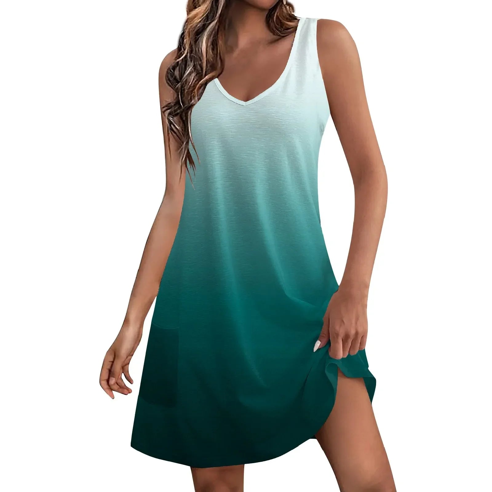 Boho Floral Sundress With Pockets For Women Tank Dress