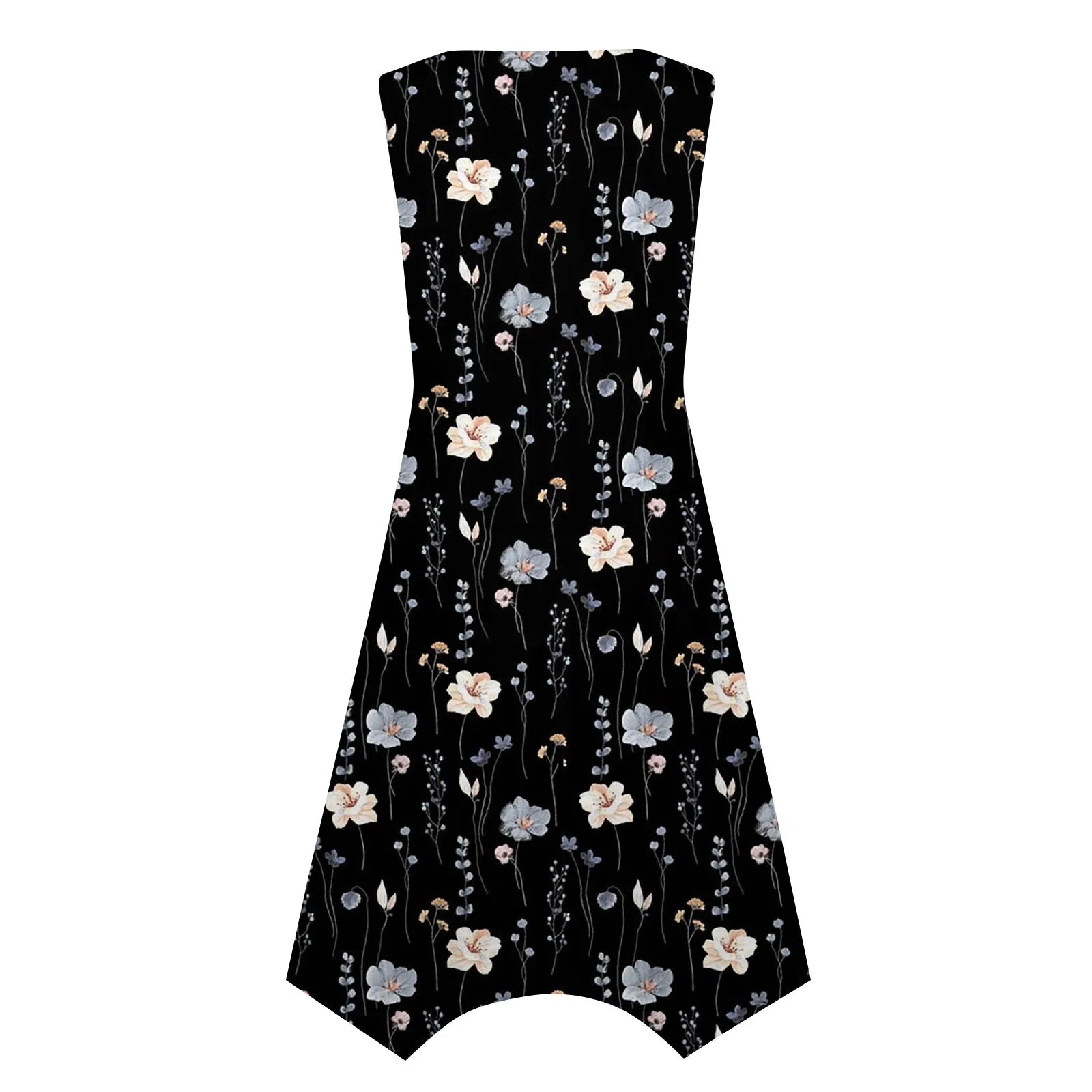 Y2K Style Sleeveless Midi Dress With Irregular Hem Design