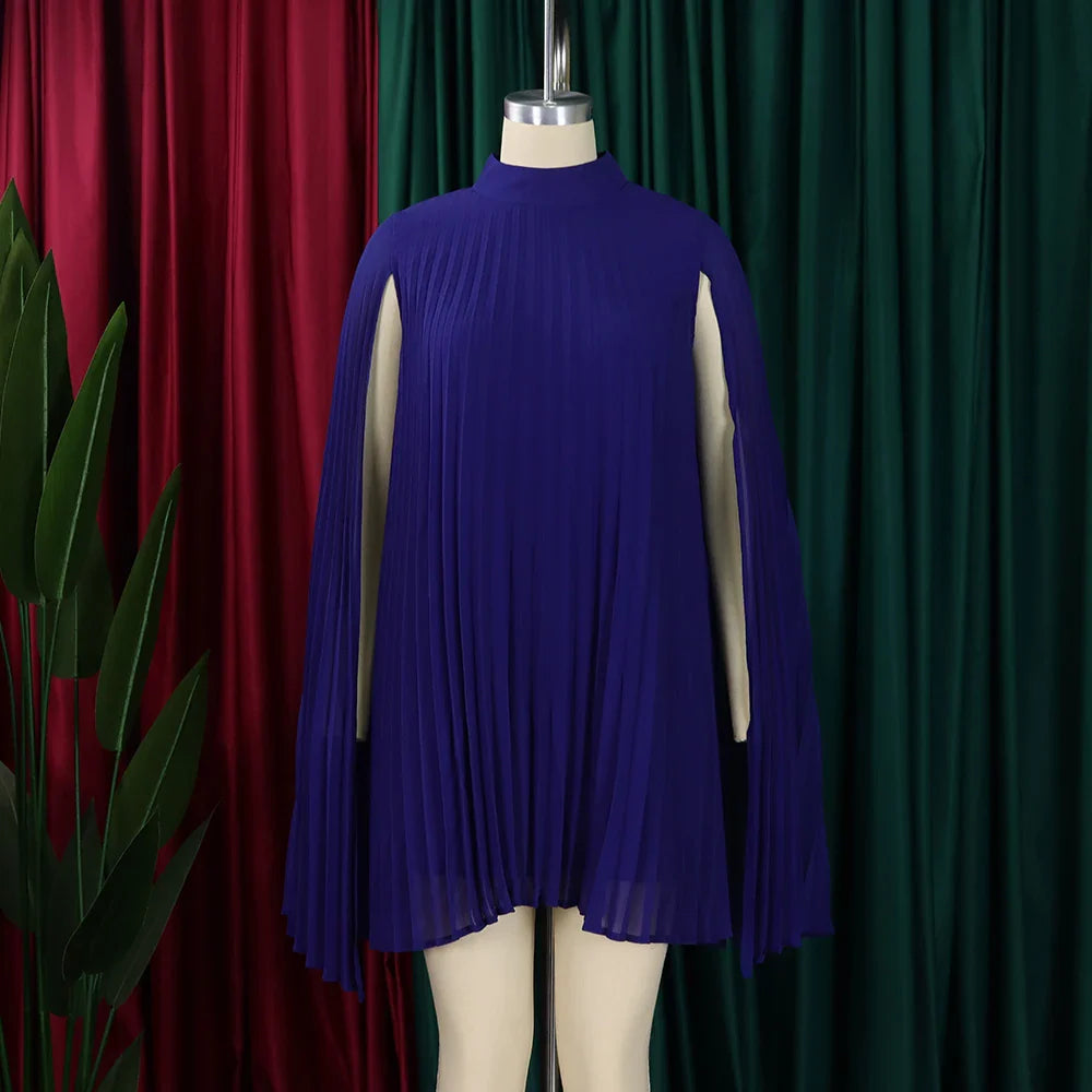 Elegant Chiffon Dress For Women Batwing Sleeve Knee Length