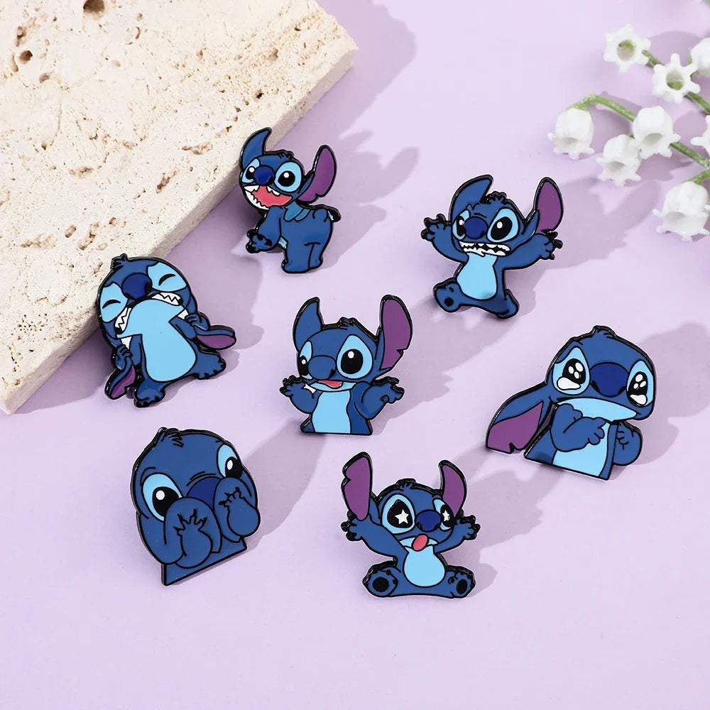 7 Pcs Creative Lilo and Stitch Enamel Pins Set for Backpack Clothing Jewelry and Accessories Gift