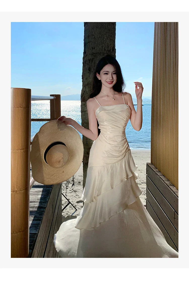 Elegant Spaghetti Strap Long Dress For Women Prom Gown