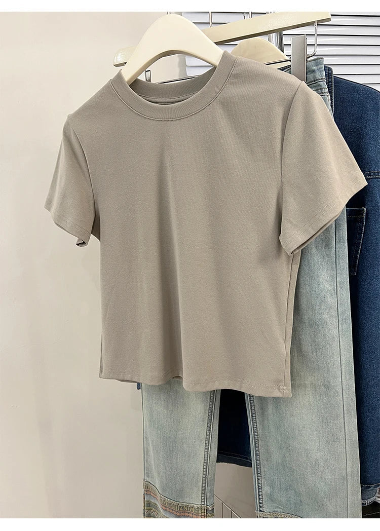 Oversized Cotton T-Shirt for Women, Short Sleeve Spring Tee with Trendy Print, Casual Y2K Style Top