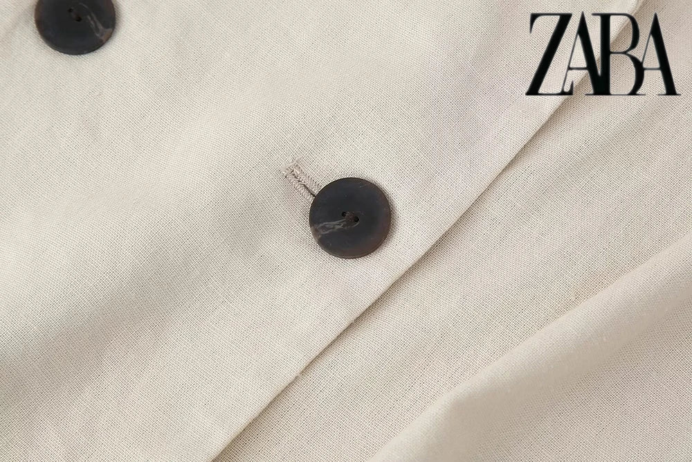 Women's Office Suit Set with Double Breasted Lapel Top and Wide Leg Pants in Solid Color