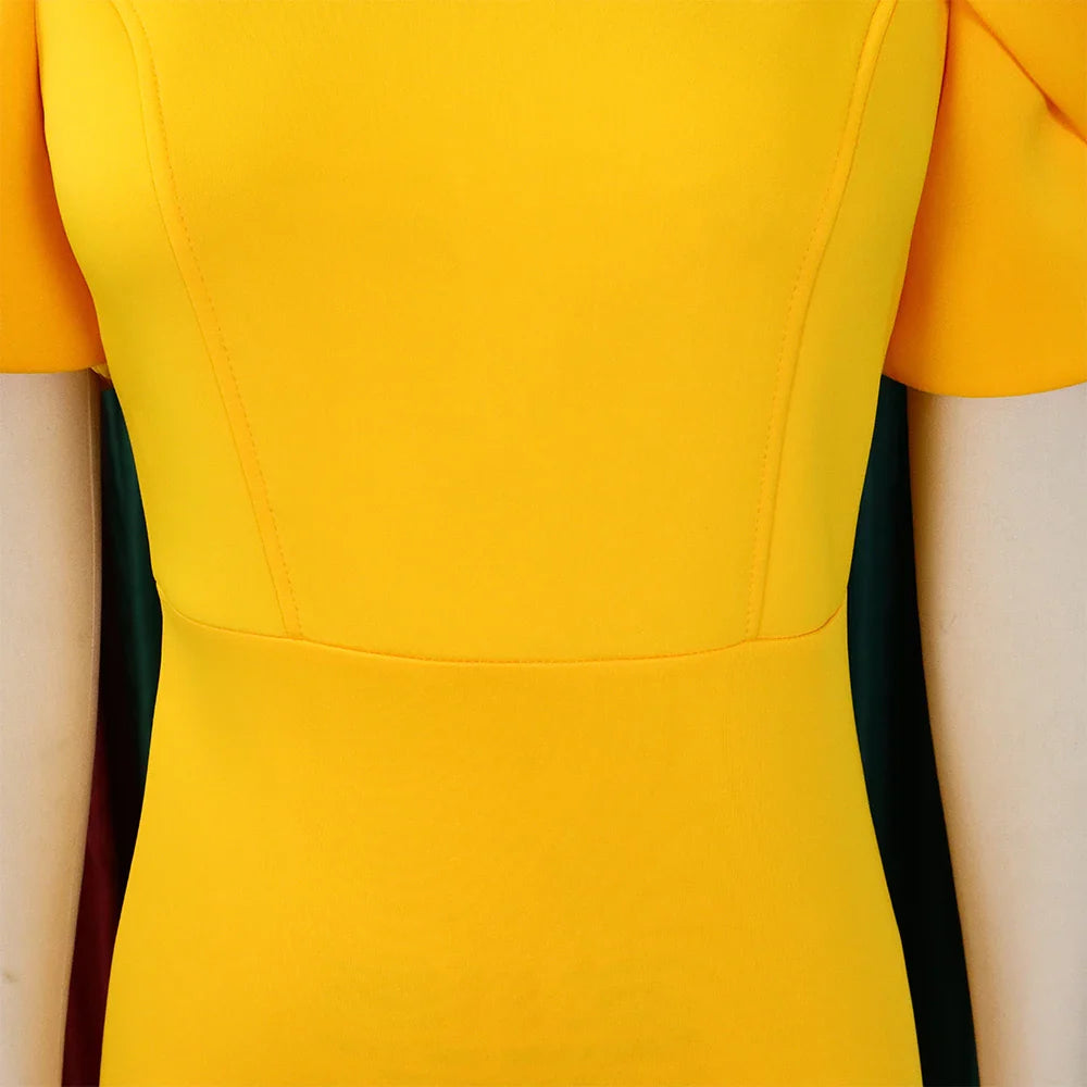 Elegant Cold Shoulder O Neck Dress For Women Mid Calf Party