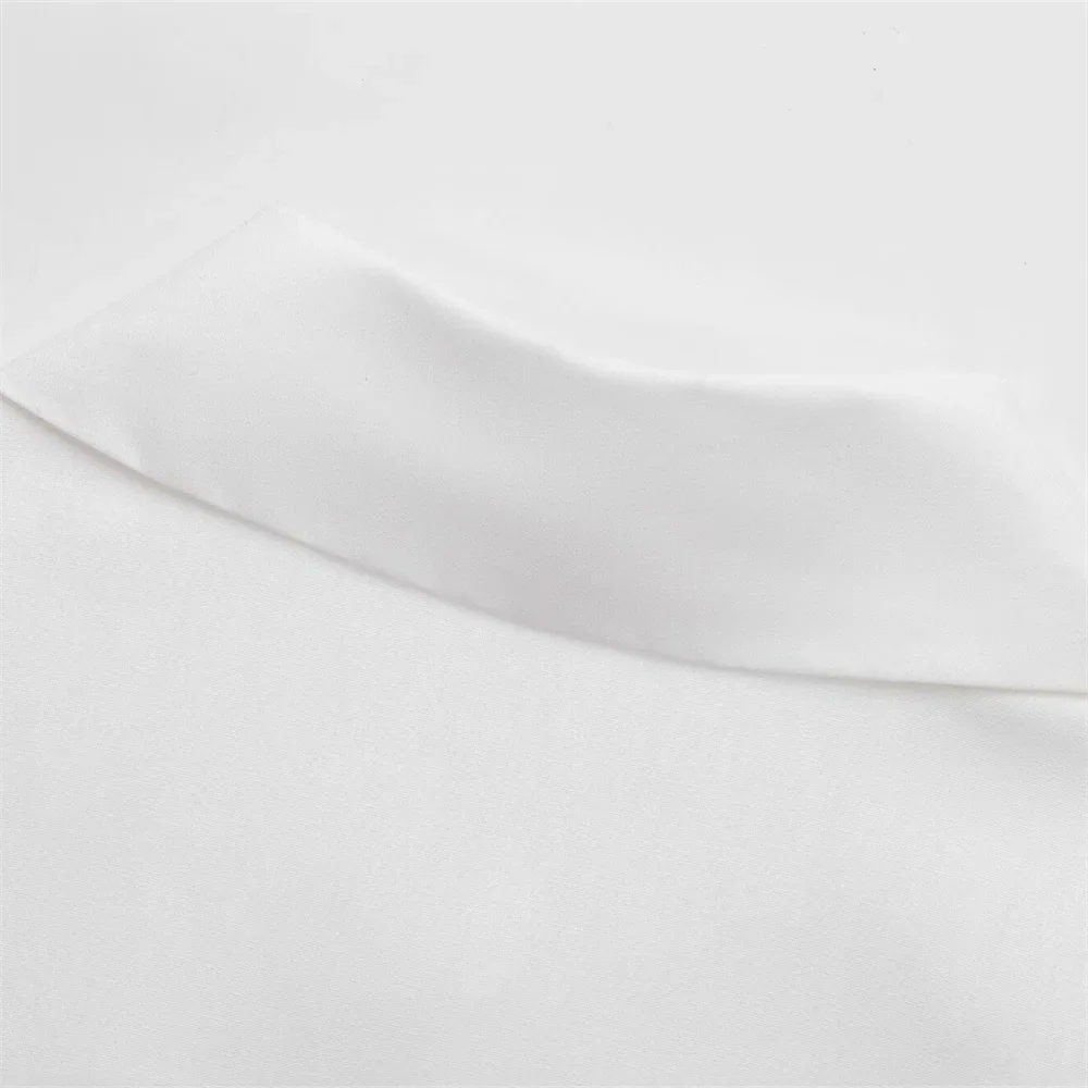 Women's Casual Long Sleeve Shirt with Butterfly Knot and Wave Point Pattern Single Breasted Stylish Blouse