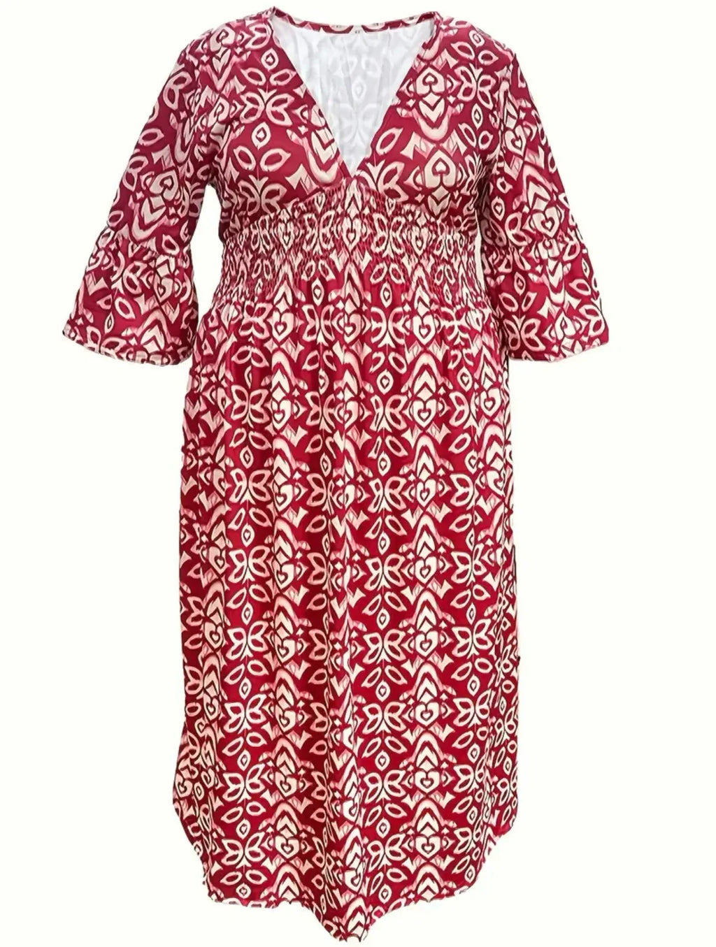 Bohemian Floral Wrap Dress Women V Neck Summer Casual